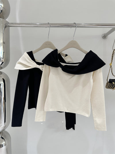 Blusa Hombro Descubierto con Detalles en Contraste - Image 7