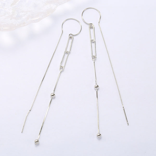 Aretes de Plata Esterlina S925 con Cadena Original