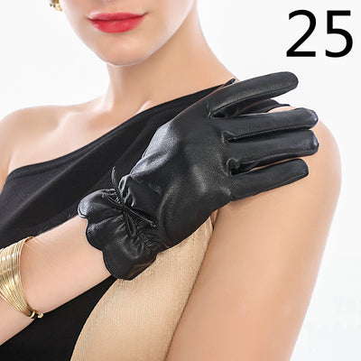 Guantes de Cuero para Moto Invierno Plus Forro Terciopelo Impermeables - Image 26