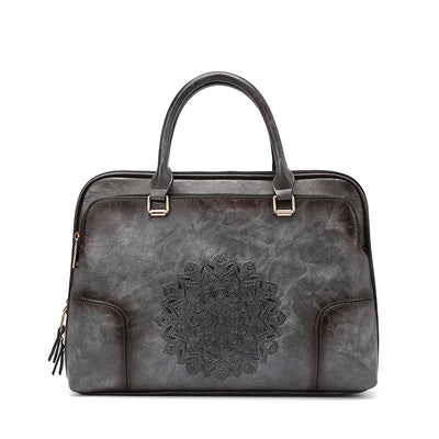 Bolso Tote Ejecutivo con Textura Embossed Vintage - Image 8
