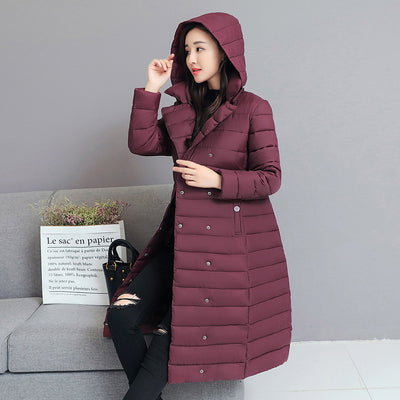 Abrigo Acolchado Mujer Largo con Capucha - Chaqueta Térmica Impermeable - Image 6