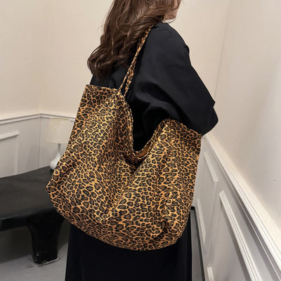 Bolso Retro de Hombro Estampado Leopardo con Textura Casual - Image 14