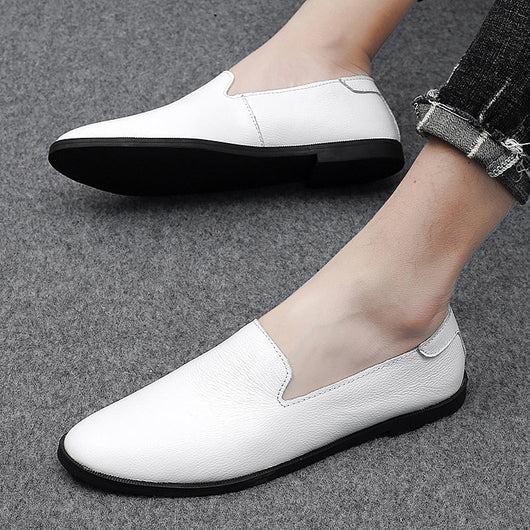 Zapatos Casuales de Cuero Blanco con Suela Suave - Estilo Británico Moderno - Image 13