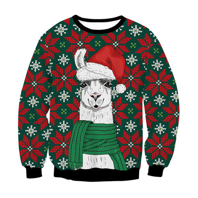 Suéter Navideño Unisex con Estampado 3D de Cuello Redondo - Image 27