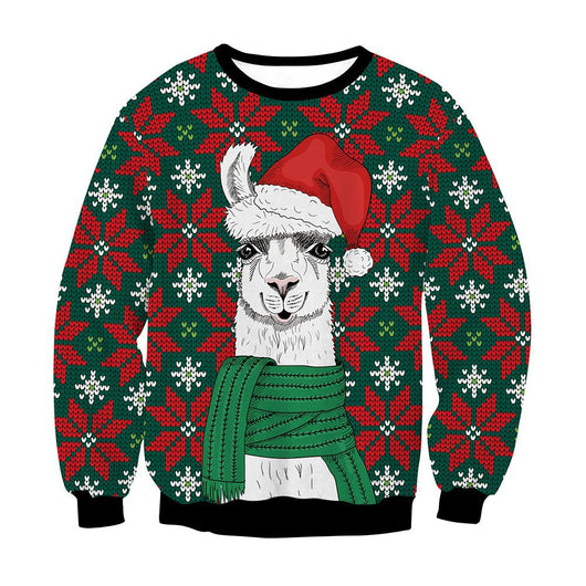Suéter Navideño Unisex con Estampado 3D de Cuello Redondo - Image 27