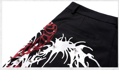 Pantalón Negro Elegante con Diseño de Espina Dorsal Remachado - Image 10