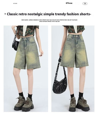 Shorts Denim Retro Lavado para Mujer - Estilo Casual Versátil - Image 8