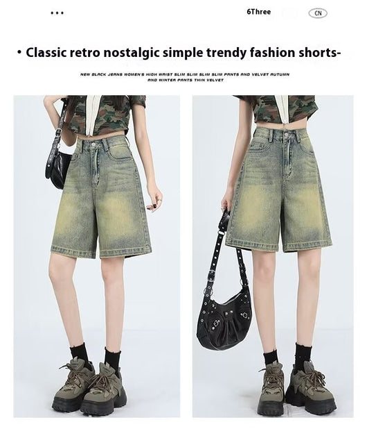 Shorts Denim Retro Lavado para Mujer - Estilo Casual Versátil - Image 8