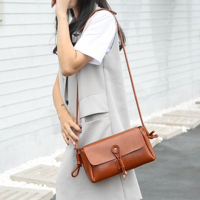 Bolso Bandolera de Cuero Encerado para Mujer - Estilo Fashion