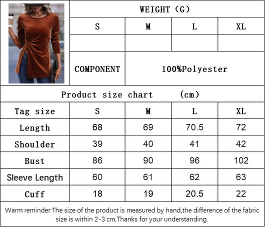 Blusa de Terciopelo Asimétrica con Abertura Lateral - Elegancia Otoño Invierno - Image 6