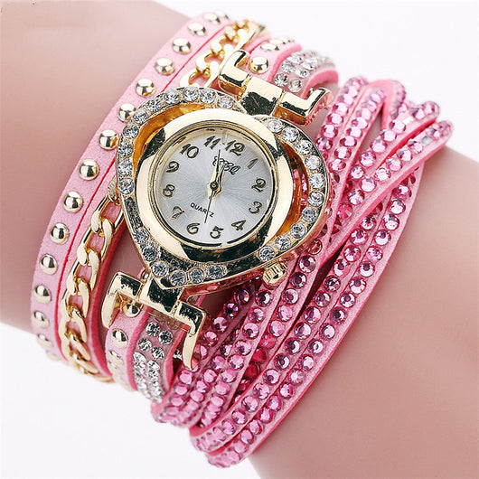 Reloj Pulsera Dama Redondo con Diamantes Love Dial - Image 9