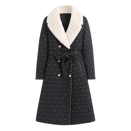 Chaqueta Acolchada Mujer con Cinturón Doble Capa Premium