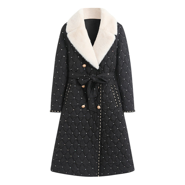 Chaqueta Acolchada Mujer con Cinturón Doble Capa Premium