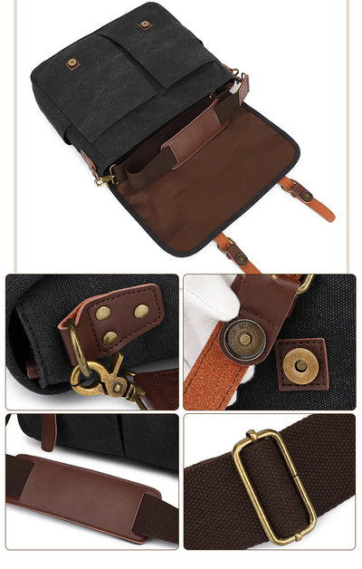Bolsa de Lona Retro para Hombre - Bandolera de Estilo Vintage - Image 14