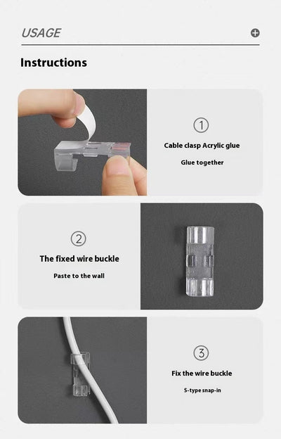 Organizador de Cables Adhesivo sin Perforación con Clips de Sujeción - Image 13