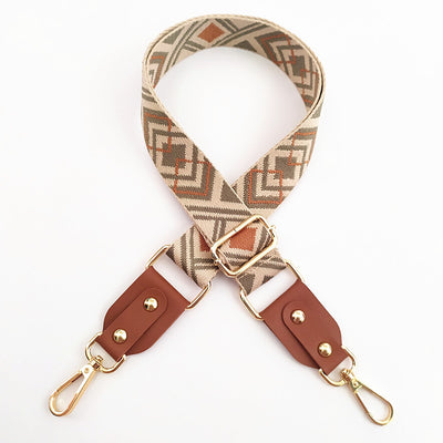 Correa Ajustable para Bolso Mensajero con Tejido Jacquard y Detalles en Cuero - Image 7