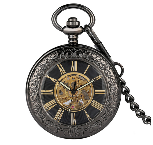 Reloj de Bolsillo Mecánico Automático con Lupa Grabada y Tapa Transparente - Image 14