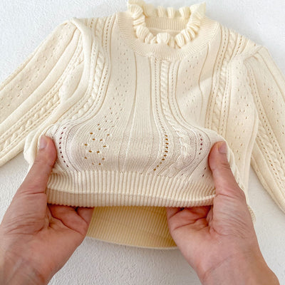 Blusa Tejida para Bebé Niña con Cuello Hueco y Detalle Stringy - Image 4