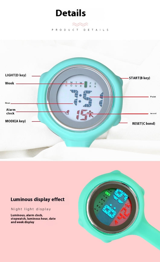 Reloj Digital Multifuncional para Enfermeras con Cronómetro de Silicona - Image 22