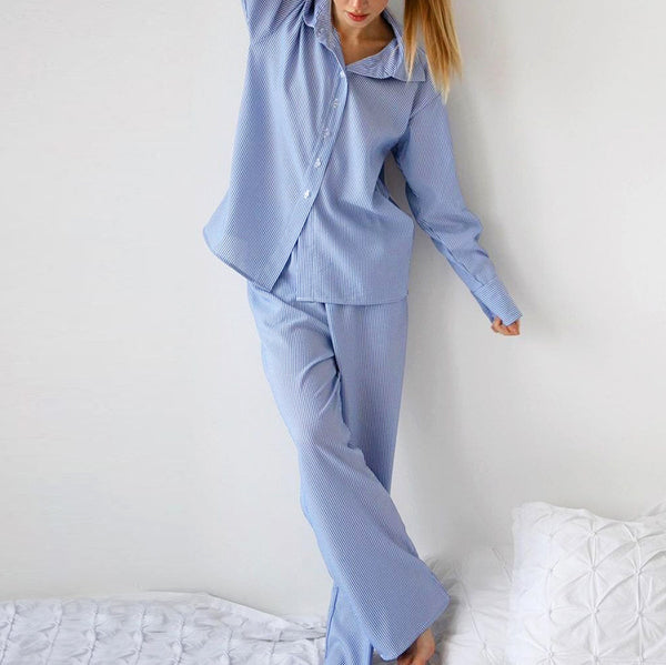 Conjunto Ejecutivo Mujer: Blusa Rayada Manga Larga + Pantalón Recto - Image 20
