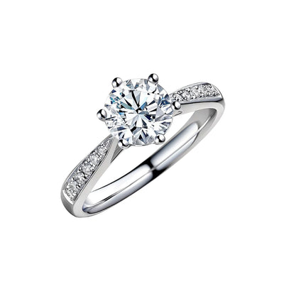Anillo de Moissanita Plata de Ley con Baño de Oro Blanco 18K - Image 6