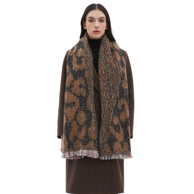 Bufanda Corta Estampado Leopardo Unisex - Diseño Europeo y Americano - Image 5