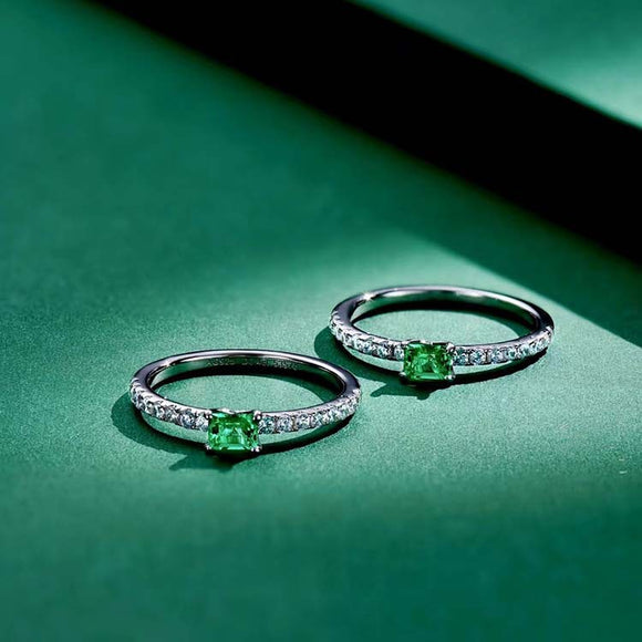 Anillo de Plata Esterlina 925 con 20 Puntos Cuadrados para Mujer