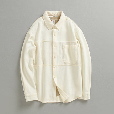 Camisa de Lana Vintage para Hombre de Manga Larga