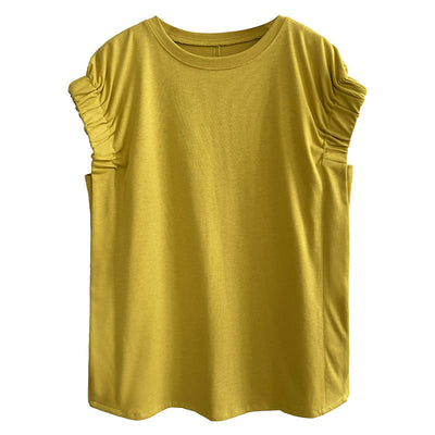 Camisetas Plisadas con Mangas Cortas para Mujer - Image 30