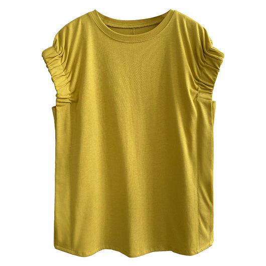 Camisetas Plisadas con Mangas Cortas para Mujer - Image 30