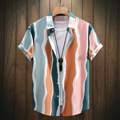 Camisa Manga Corta Hombre con Estampado Digital de Moda - Image 5