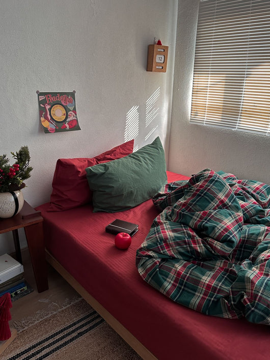 Juego de Cama Navideño Nordic 4 Piezas Algodón Teñido Lavado - Image 14