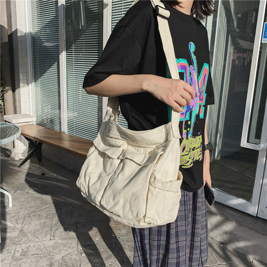 Bolsa Mensajera Canvas Unisex de Gran Capacidad con Múltiples Compartimentos - Image 3