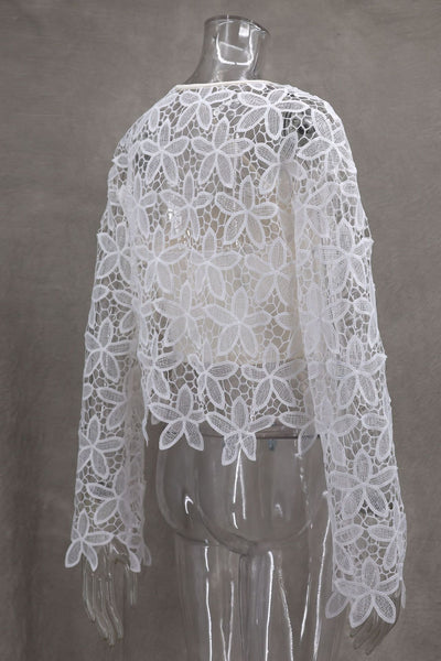 Vestido Bandage Elegante con Encaje Floral Calado y Bordado - Image 11