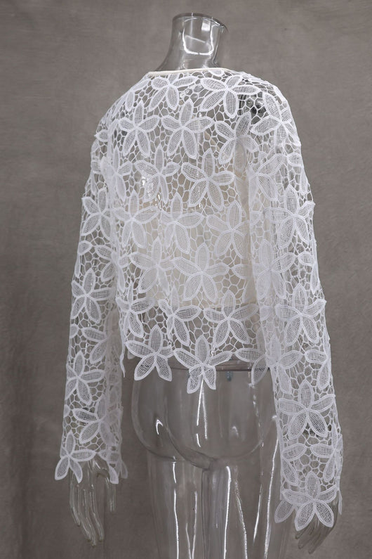 Vestido Bandage Elegante con Encaje Floral Calado y Bordado - Image 11