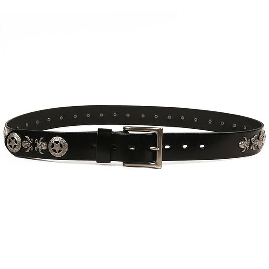 Cinturón de Cuero Unisex con Remaches - Estilo Versátil para Hombre y Mujer - Image 6