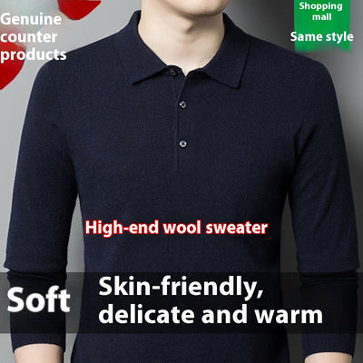 Suéter Polo de Manga Larga para Hombre - Colores Sólidos Otoño Invierno - Image 13