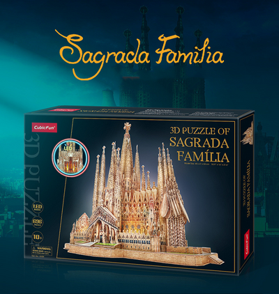 Puzzle 3D LED Sagrada Familia - Catedral Iluminada de Construcción Manual - Image 5
