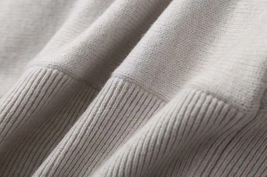 Suéter Polo Cuello V Manga Murciélago Lana Mezclada para Mujer - Image 14