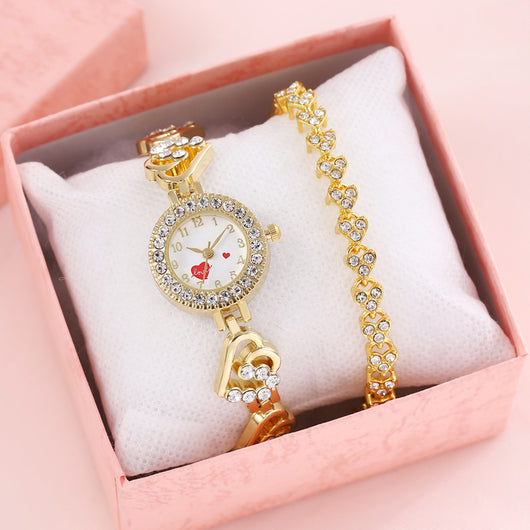 Reloj de Pulsera Dama con Diamante en Forma de Corazón y Esfera Pequeña - Image 11
