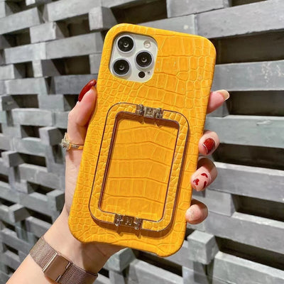 Funda para Teléfono con Textura de Cuero y Hebilla Metálica Cuadrada - Image 12