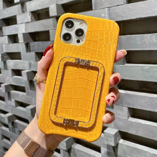 Funda para Teléfono con Textura de Cuero y Hebilla Metálica Cuadrada - Image 12