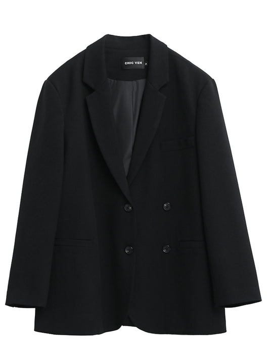 Blazer Blanco Oversize Doble Botonadura para Mujer - Largo Medio - Image 3