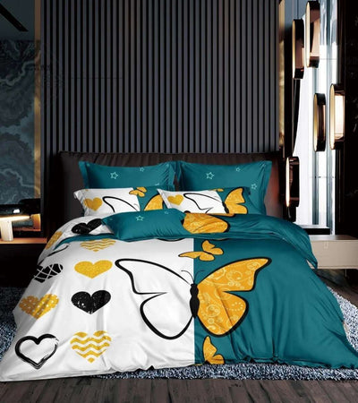 Juego de Cama Estampado Floral Completo de 4 Piezas