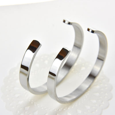 Pulsera de Acero Inoxidable Grabada con Láser - Brazalete Elegante en Forma C - Image 16