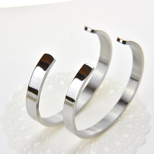 Pulsera de Acero Inoxidable Grabada con Láser - Brazalete Elegante en Forma C - Image 16