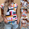 Blusa Estampada con Cuello en V y Mangas Abullonadas para Mujer