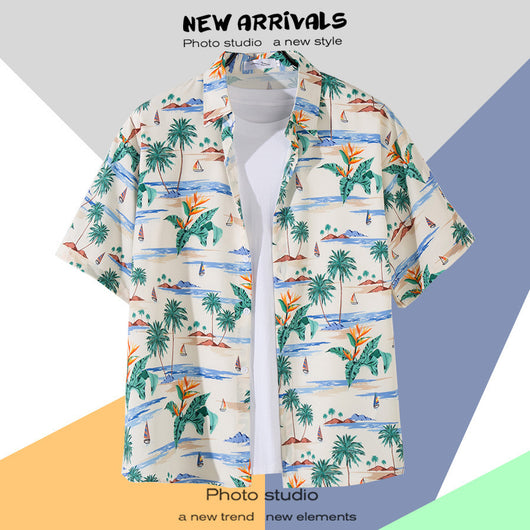 Camisa Estampada Tailandesa Manga Corta para Hombre - Image 20