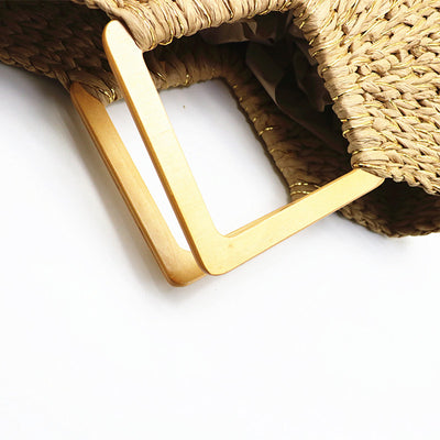Bolsa de Mano Lunar con Asa de Madera y Paja - Image 11