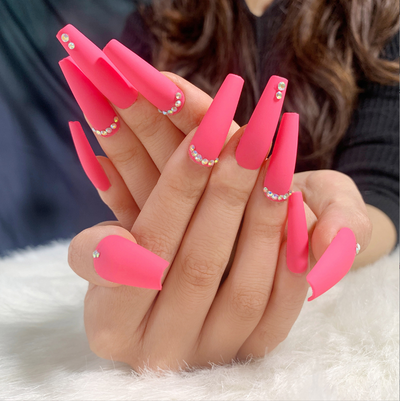 Uñas Decorativas con Cristales Brillantes para Mujer - Image 25